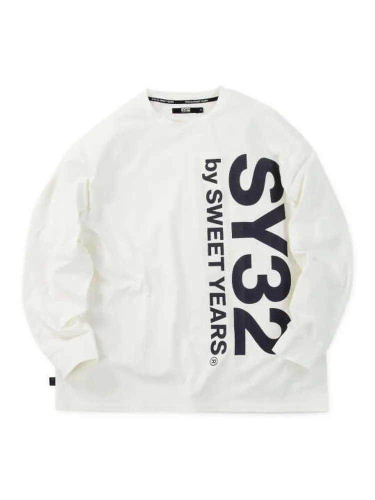 【SY32bySWEETYEARS(エスワイサーティトゥバイスィートイヤーズ)】バーティカルロゴ長袖Tシャツ＊カタログ商品