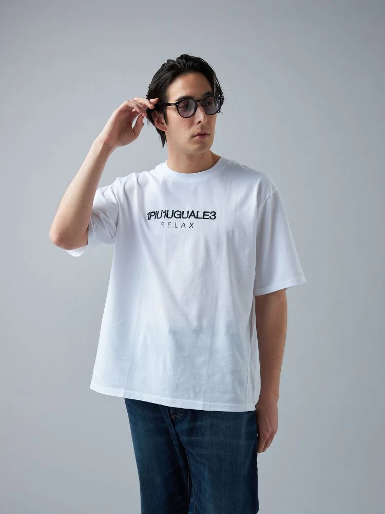 ホワイト 【1PIU1UGUALE3 RELAX】REVERSE PRINT T-SHIRT | フォーエル