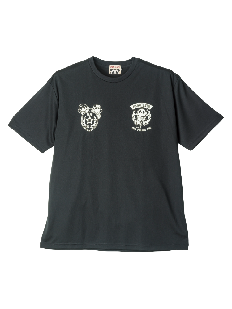 ブラック 【PANDIESTA JAPAN】パンダポリスDRYメッシュTシャツ