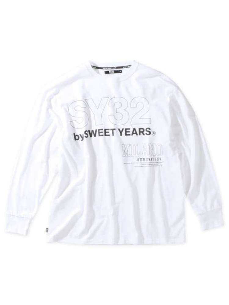SY32 by SWEET YEARS】スティックアウトロゴ長袖Tシャツ ＊カタログ