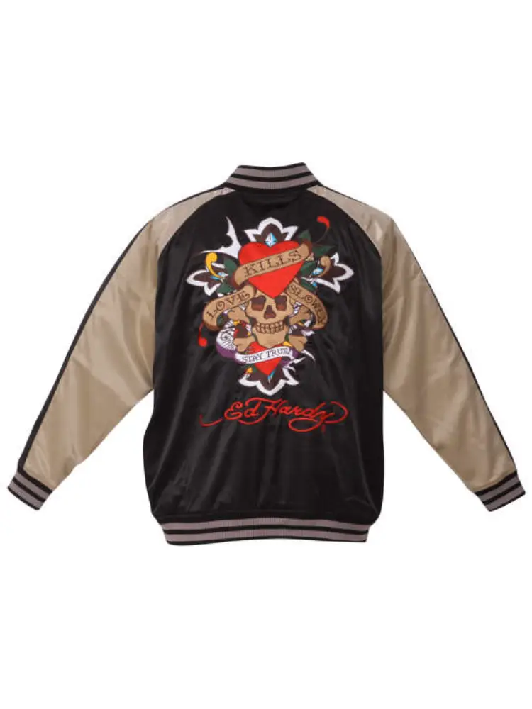 Ed Hardy エドハーディ ビッグプリント スカジャン スカル ハート