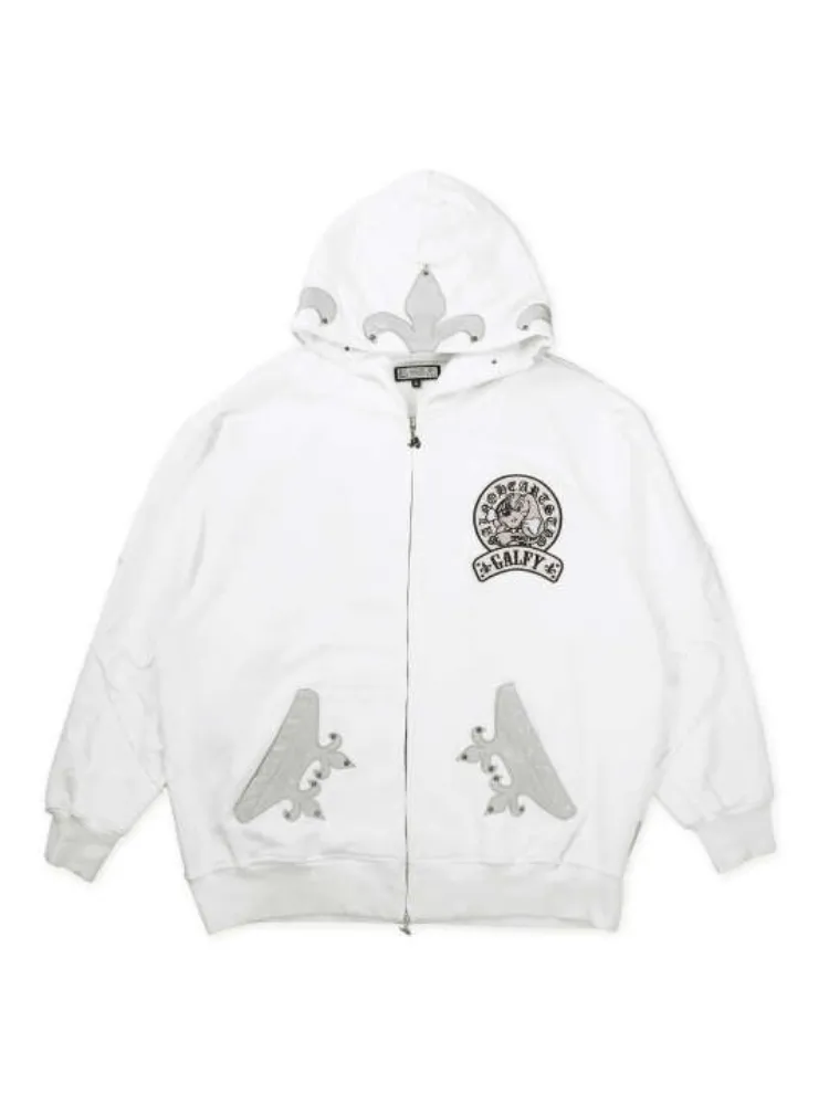 ホワイト 【GALFY】百合の紋章フルジップパーカー ＊カタログ商品