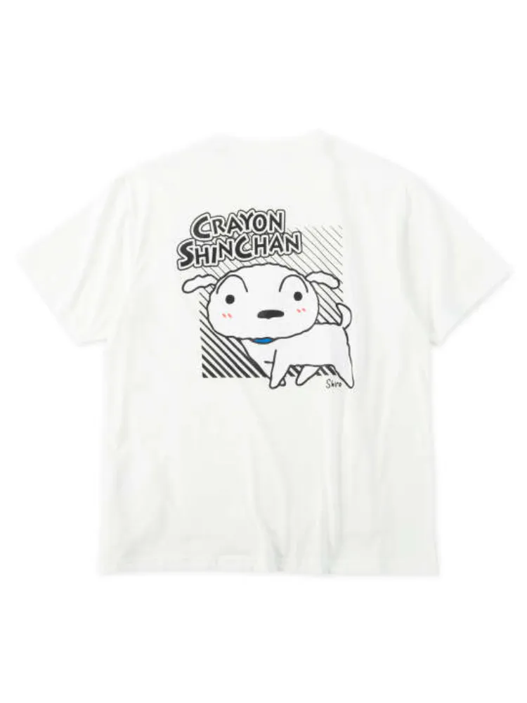 ホワイト 【クレヨンしんちゃん】天竺ポケット付半袖Tシャツ