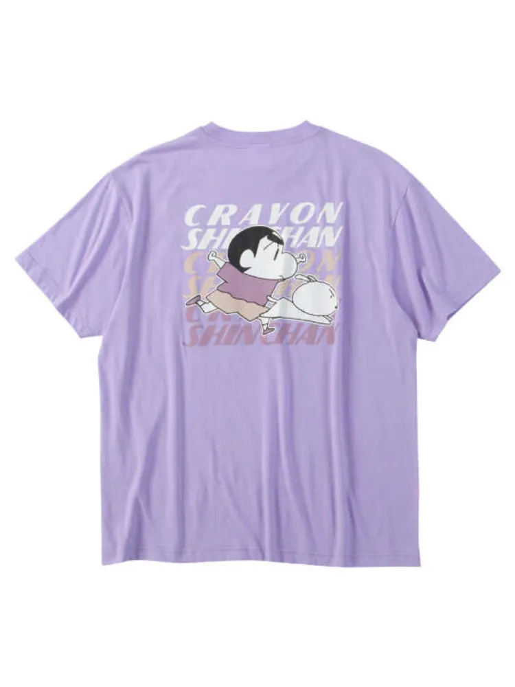 ブルー系 【クレヨンしんちゃん】天竺ポケット付半袖Tシャツ