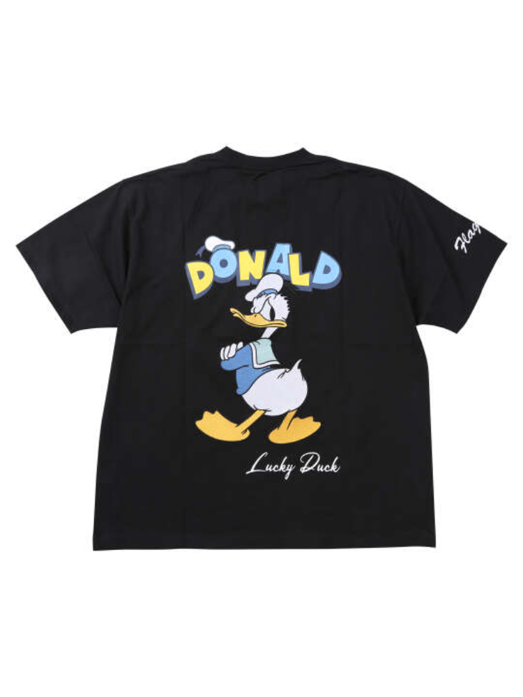 ブラック 【FLAGSTAFF×DISNEY】DONALD DUCK半袖Tシャツ ＊カタログ商品